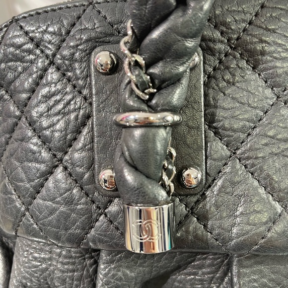 AUTHENTIC Chanel Limited Edition Lady Braid Bowler EUC Black Calfskin leather - Picture 10 of 14